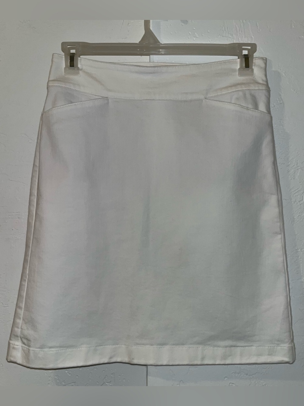 Talbots White Denim A-line Skirt